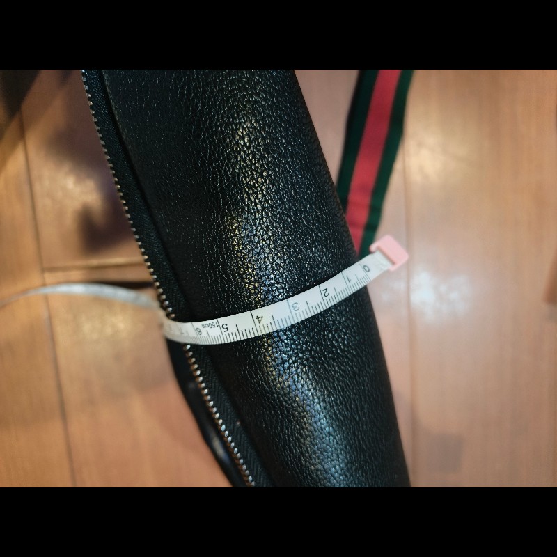 ㊣✨GUCCI✨古馳 黑色 經典 印花 皮革 綠紅綠織帶 男女同款 腰包 胸包/雙G/二手包/保證正品🌳二手樹屋🌳-35