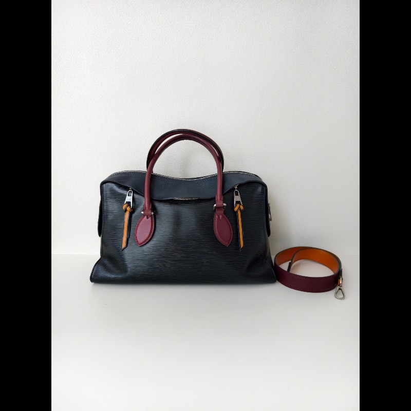 LV 路易威登 水波纹epi黑色手提包肩背包-0