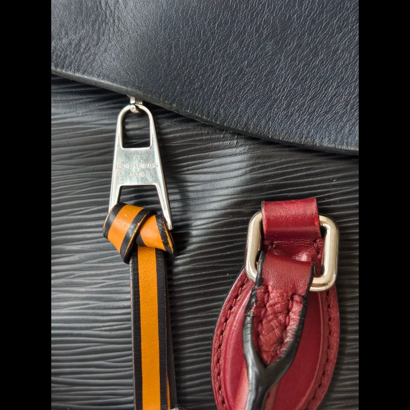 LV 路易威登 水波纹epi黑色手提包肩背包-14