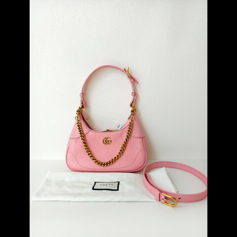 Gucci 淺粉色牛皮 小號 手提包 肩背包