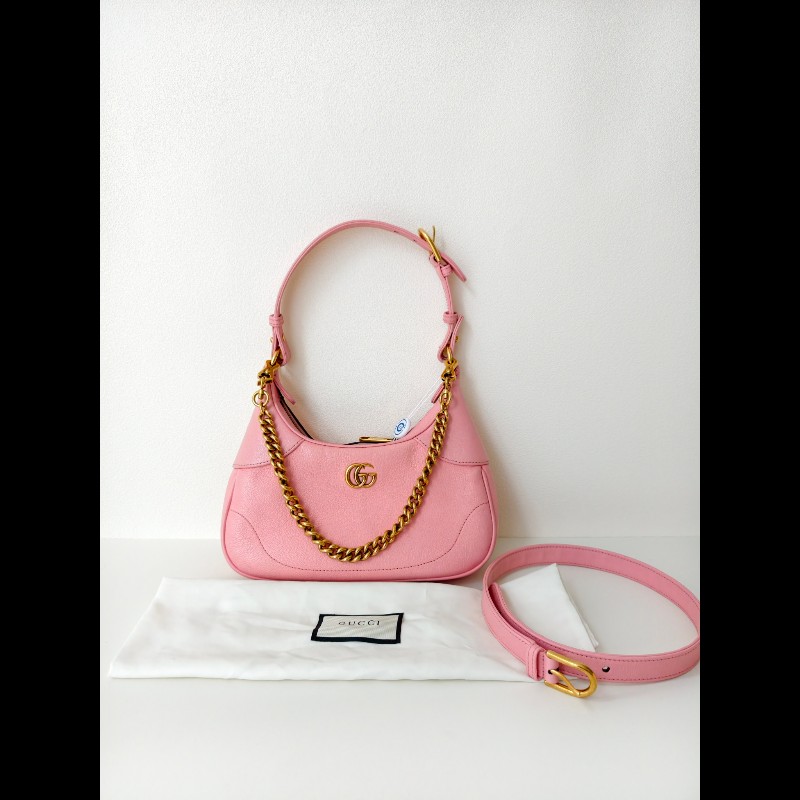 Gucci 淺粉色牛皮 小號 手提包 肩背包-0