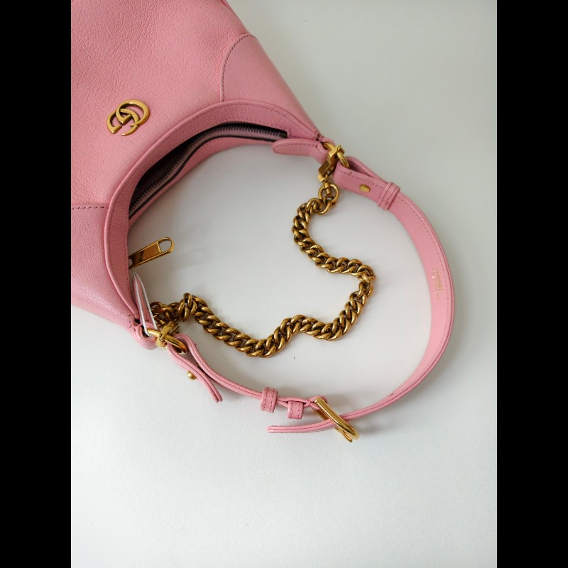 Gucci 淺粉色牛皮 小號 手提包 肩背包-6