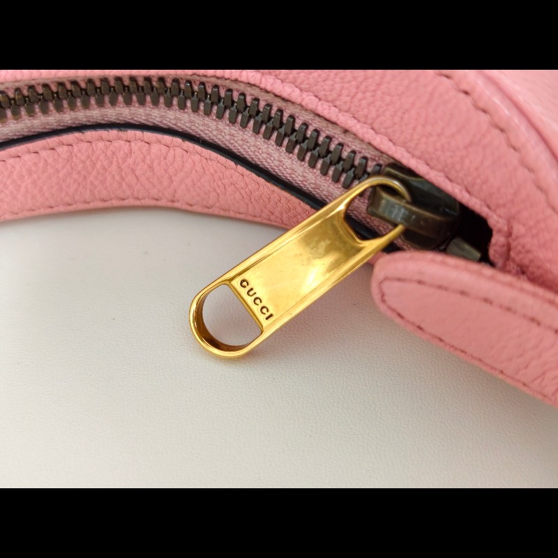 Gucci 淺粉色牛皮 小號 手提包 肩背包-15