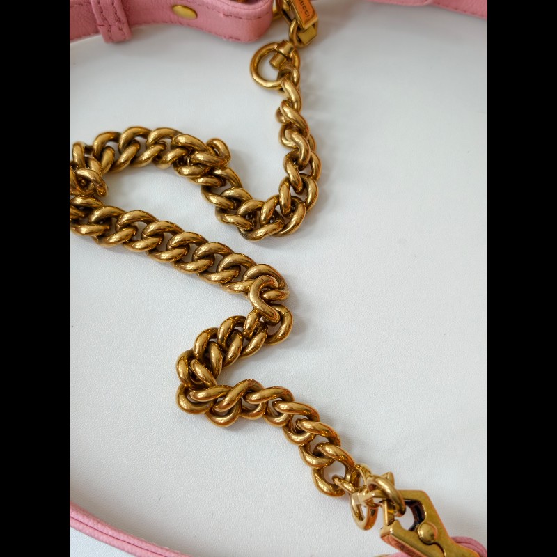 Gucci 淺粉色牛皮 小號 手提包 肩背包-16