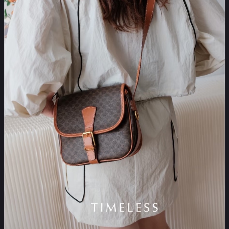 Celine 凱旋門老花馬鞍包 斜挎包-1