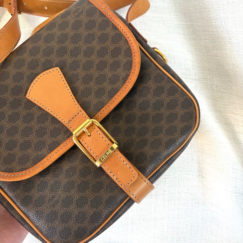 Celine 凱旋門老花馬鞍包 斜挎包-9