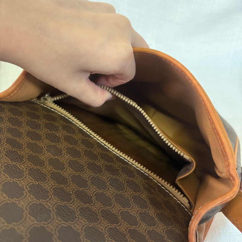 Celine 凱旋門老花馬鞍包 斜挎包-19