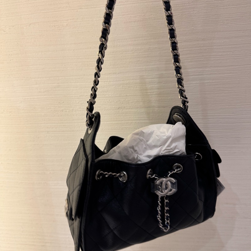 Chanel香奈兒26C春夏限定深藍銀扣迷你mini25bag-1