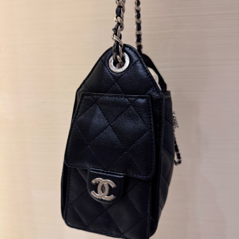 Chanel香奈兒26C春夏限定深藍銀扣迷你mini25bag-2