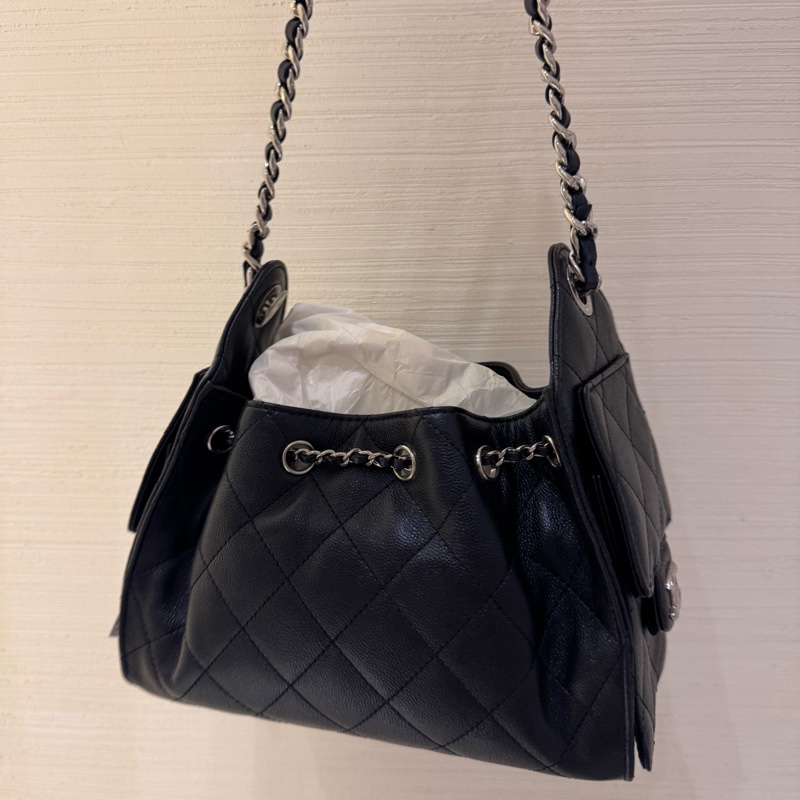 Chanel香奈兒26C春夏限定深藍銀扣迷你mini25bag-3