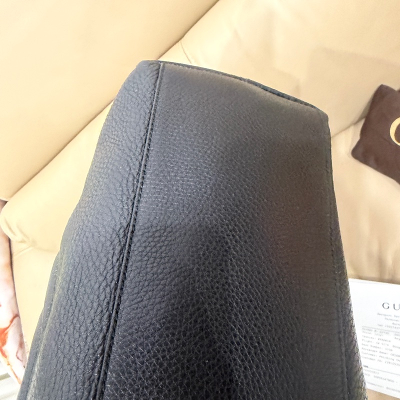 99新🈶購證❤️ gucci #黑金 #荔枝牛皮 #托特包 #soho-17