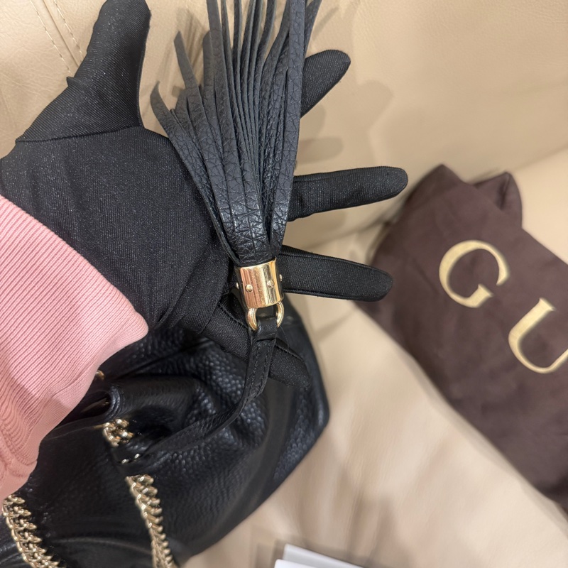 99新🈶購證❤️ gucci #黑金 #荔枝牛皮 #托特包 #soho-18