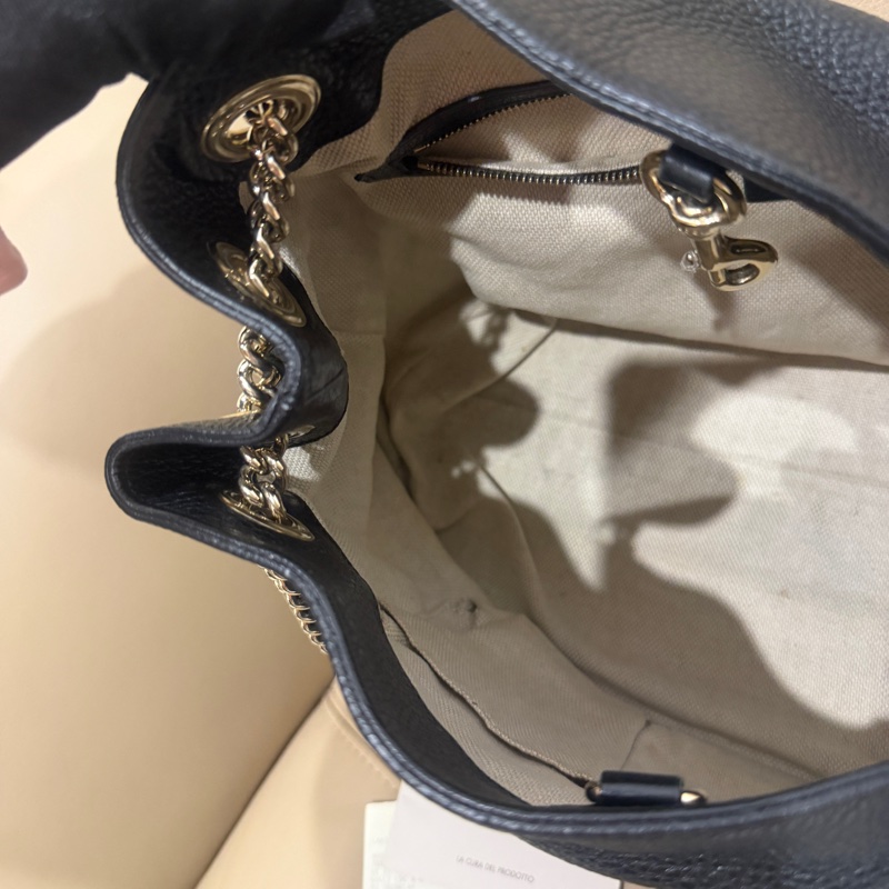 99新🈶購證❤️ gucci #黑金 #荔枝牛皮 #托特包 #soho-22