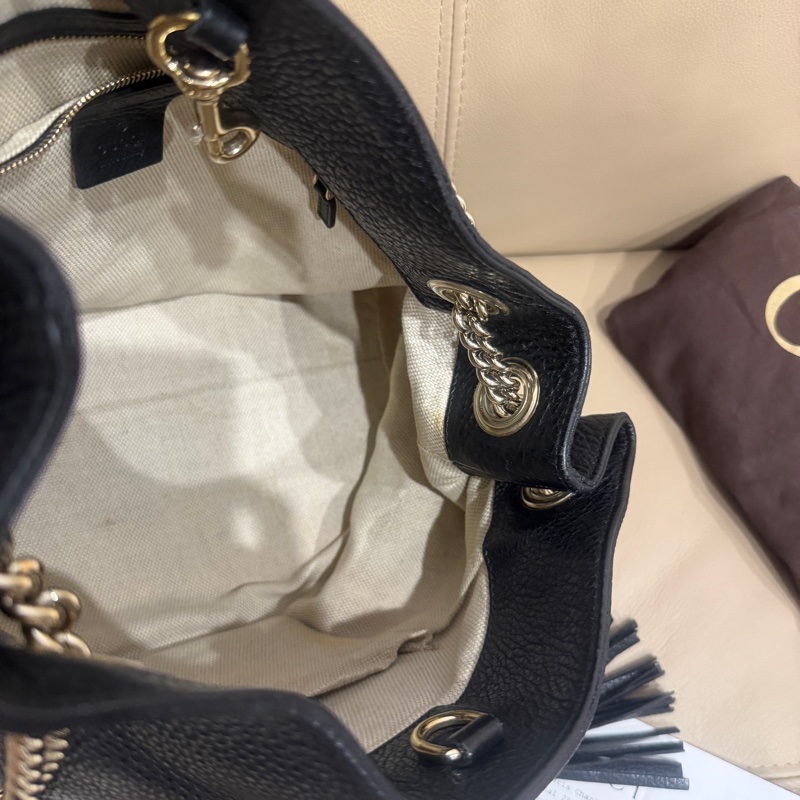 99新🈶購證❤️ gucci #黑金 #荔枝牛皮 #托特包 #soho-23