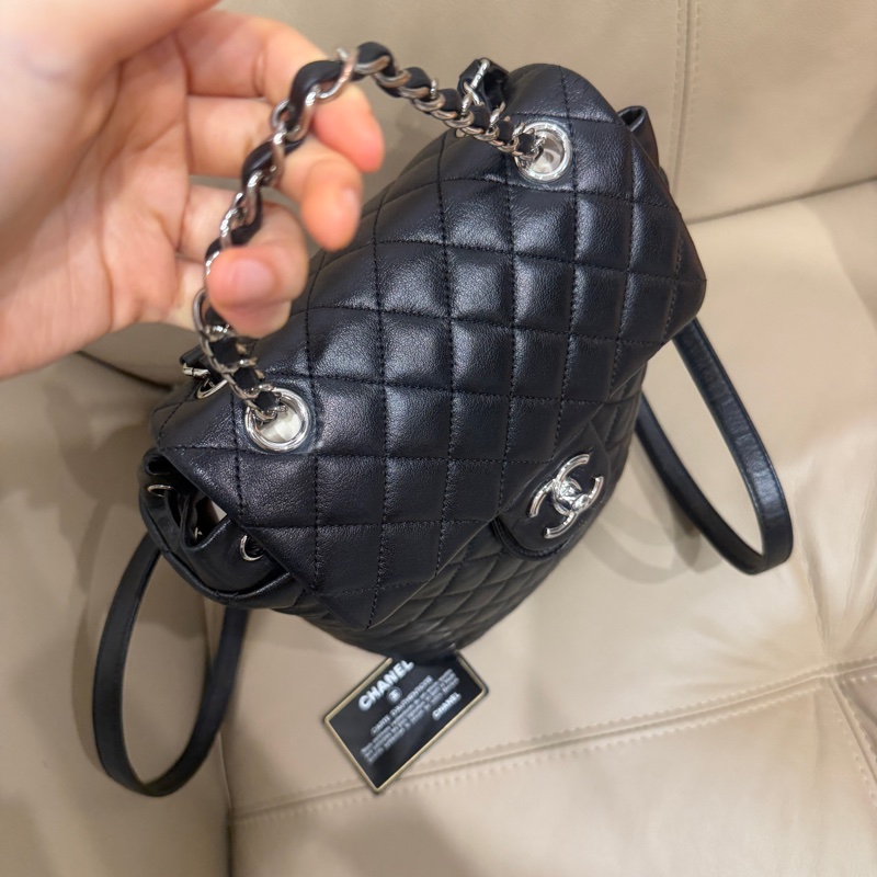 99新🌟大全配🈶購證❤️ #香奈兒 #黑銀 #薩爾茲堡 #後背包 #雙肩包-9