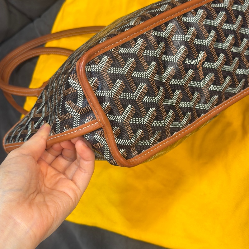 全新閒置🈶購證❤️ goyard #mini #棕色 #托特包 #tote-6