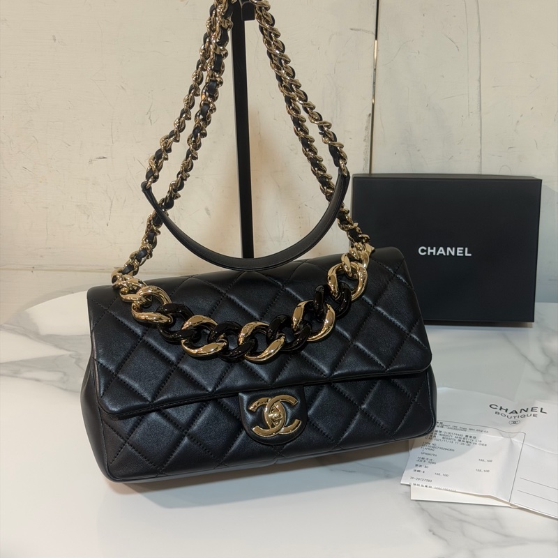 大全配🈶購證❤️ #香奈兒 #黑金 #cf25 #中號 #大都會-5