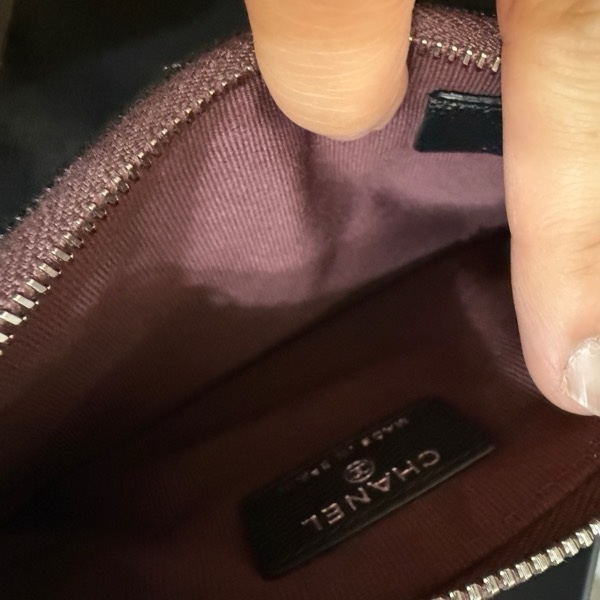 CHANEL 萬用一字黑銀拉鏈零錢包 短夾 卡包 *欲詢問商品注意禮貌 我不一定要賣妳 說聲 請問 謝謝 並不難*-3