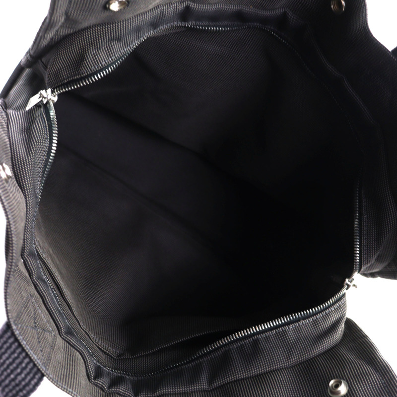 愛馬仕 Air Line MM 銀色五金 H 標誌帆布手提包，配 Serie 紐扣，灰色，法國製造，女士款-8