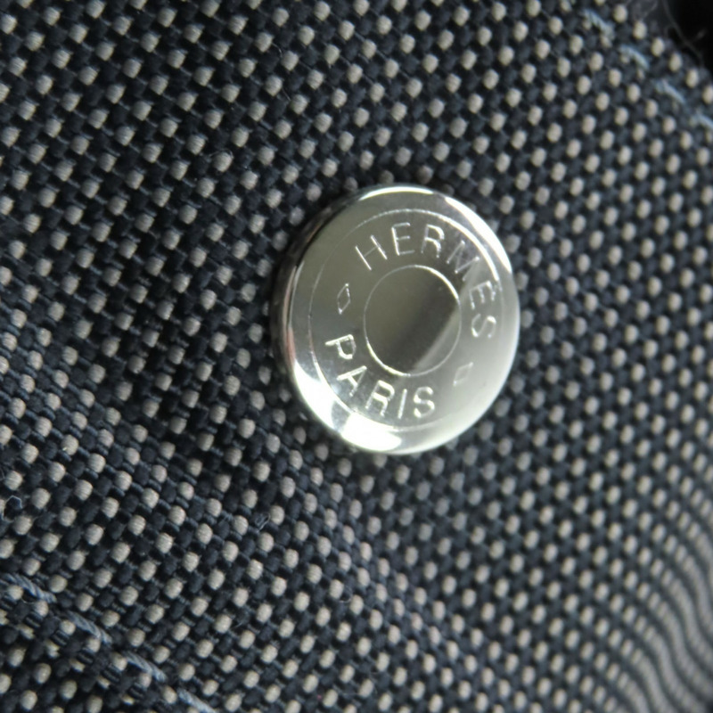 愛馬仕 Air Line MM 銀色五金 H 標誌帆布手提包，配 Serie 紐扣，灰色，法國製造，女士款-10