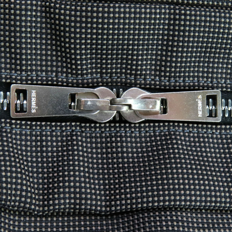 愛馬仕 Air Line MM 銀色五金 H 標誌帆布手提包，配 Serie 紐扣，灰色，法國製造，女士款-11