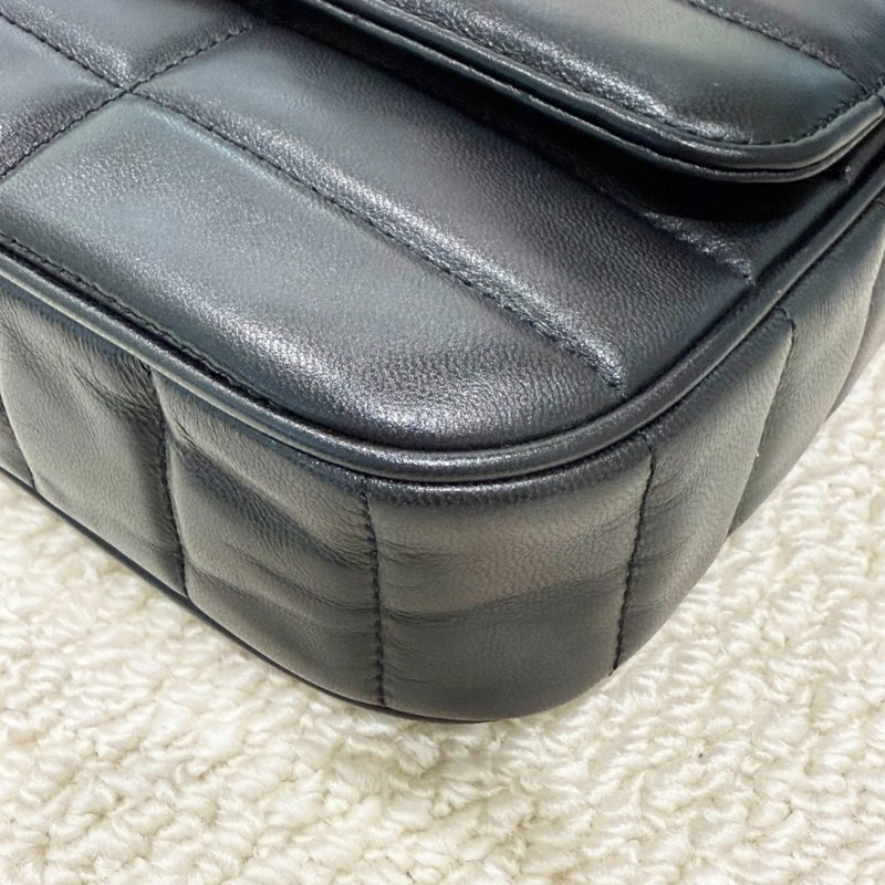 CELINE -黑色牛皮金釦MATELASSE手提肩背包-8