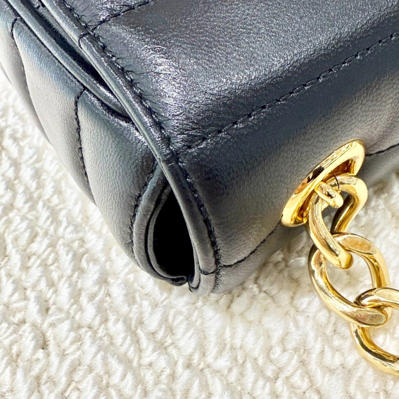 CELINE -黑色牛皮金釦MATELASSE手提肩背包-13