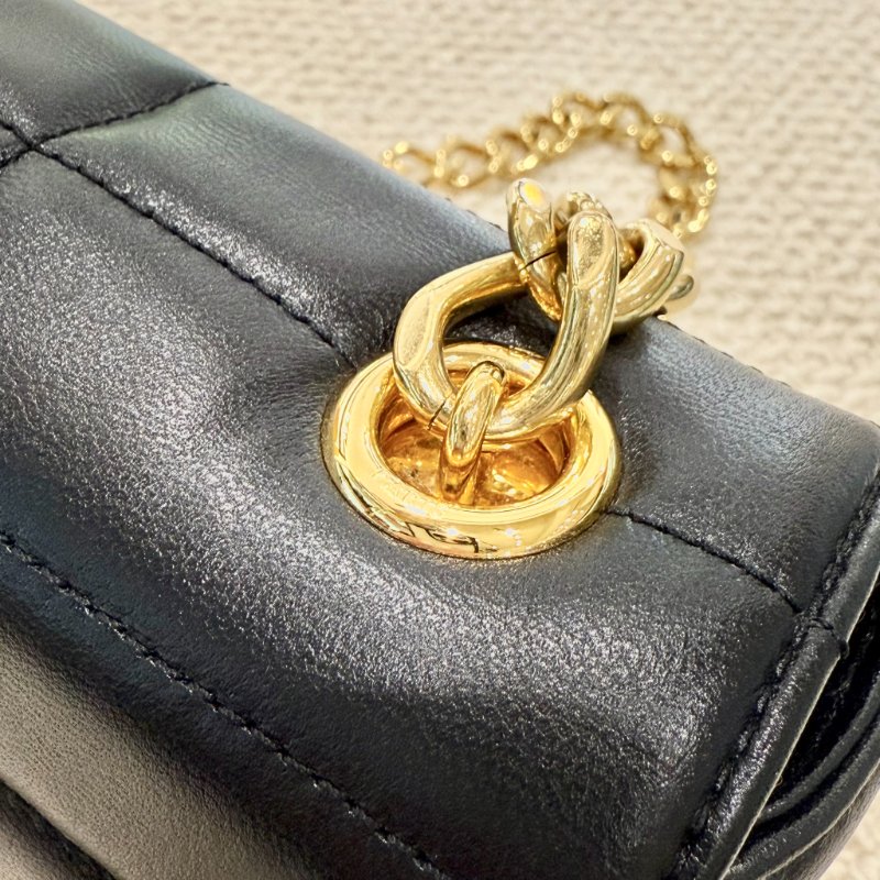 CELINE -黑色牛皮金釦MATELASSE手提肩背包-15