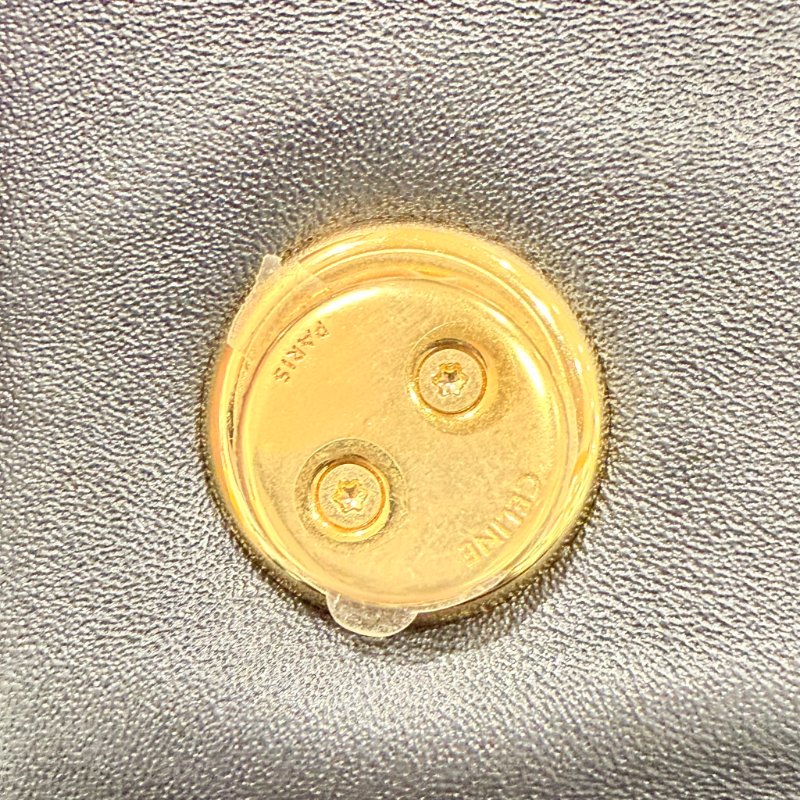 CELINE -黑色牛皮金釦MATELASSE手提肩背包-18