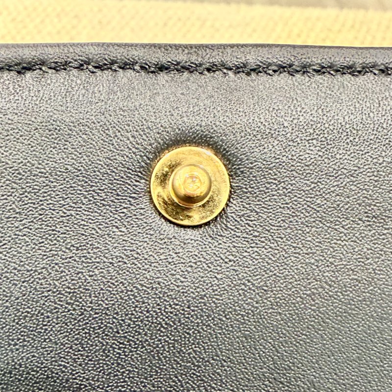 CELINE -黑色牛皮金釦MATELASSE手提肩背包-19