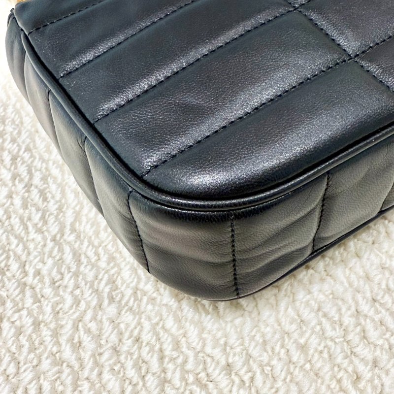 CELINE -黑色牛皮金釦MATELASSE手提肩背包-22