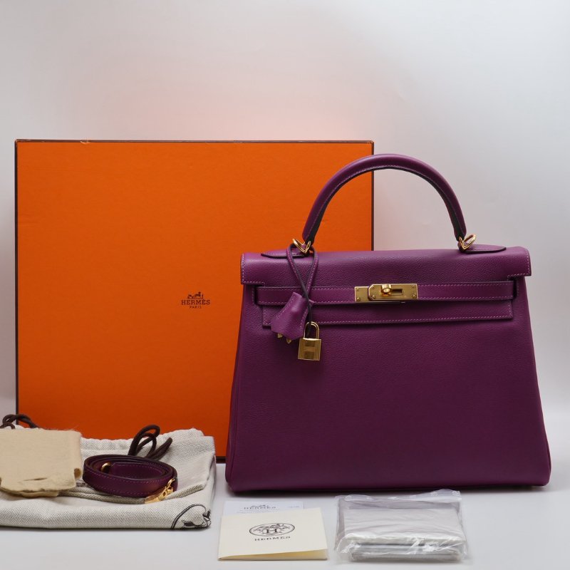 HERMES Kelly 32 - 海葵紫金 Y-7