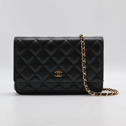 CHANEL 經典粒面牛皮WOC - 黑金