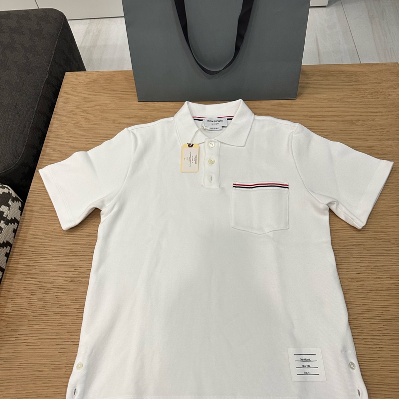 全新未使用品 Thom Browne Polo衫(白+深藍)Size 0-0