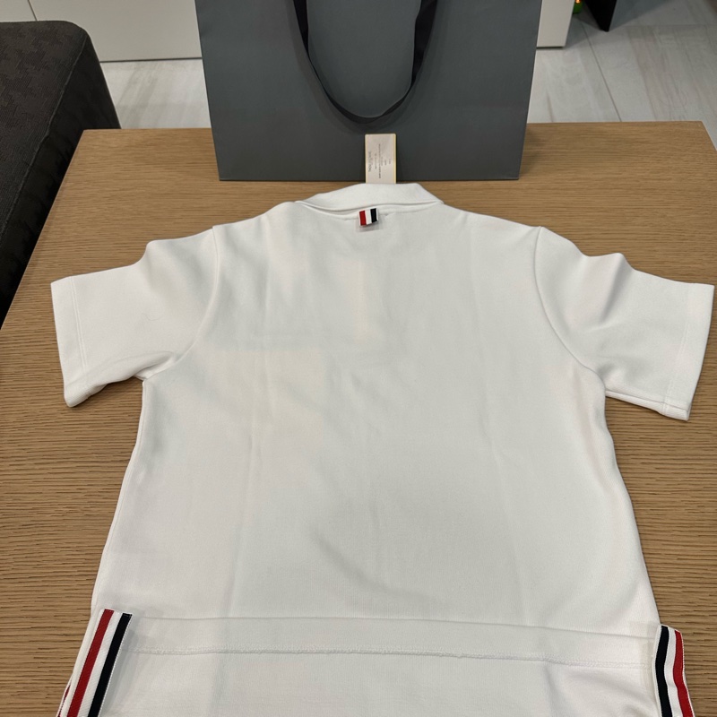 全新未使用品 Thom Browne Polo衫(白+深藍)Size 0-1