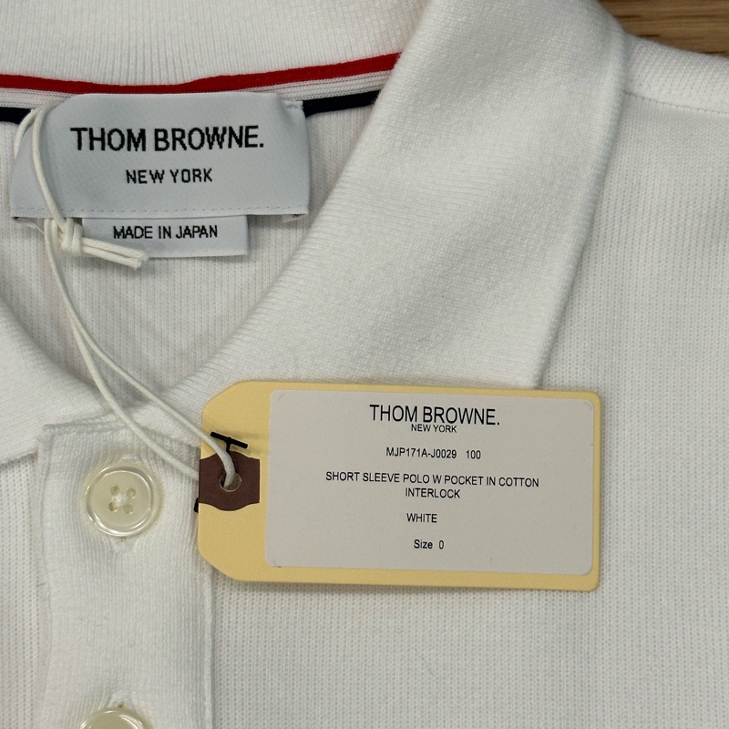 全新未使用品 Thom Browne Polo衫(白+深藍)Size 0-2