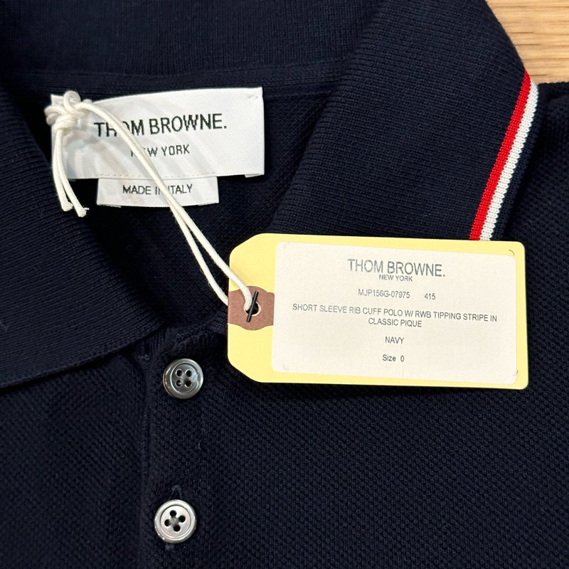 Thom Browne Polo衫(深藍+白)Size 0 全新未使用品-2