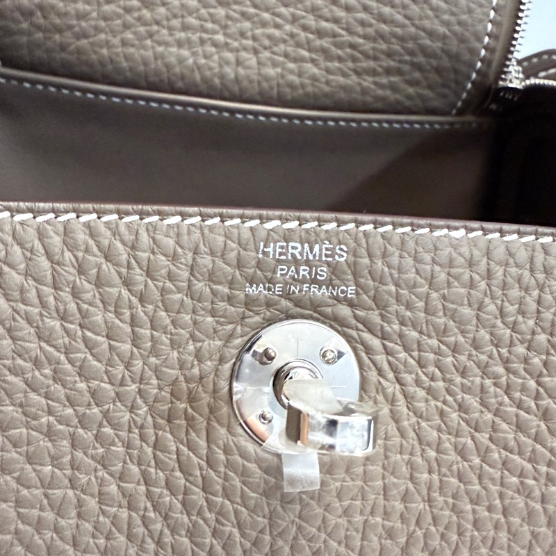 Hermes mini Lindy 二代 大象灰 銀釦-16