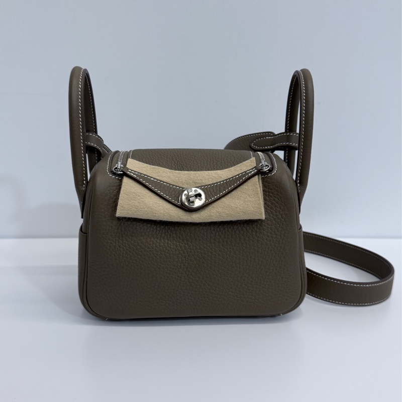 Hermes mini Lindy 二代 大象灰 銀釦-0