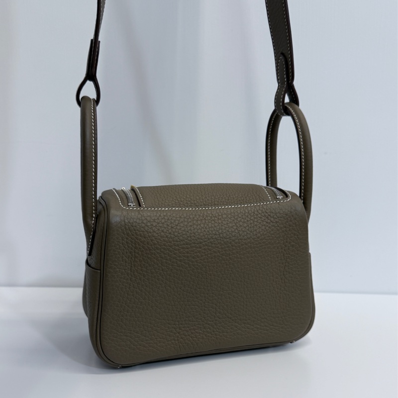 Hermes mini Lindy 二代 大象灰 銀釦-2