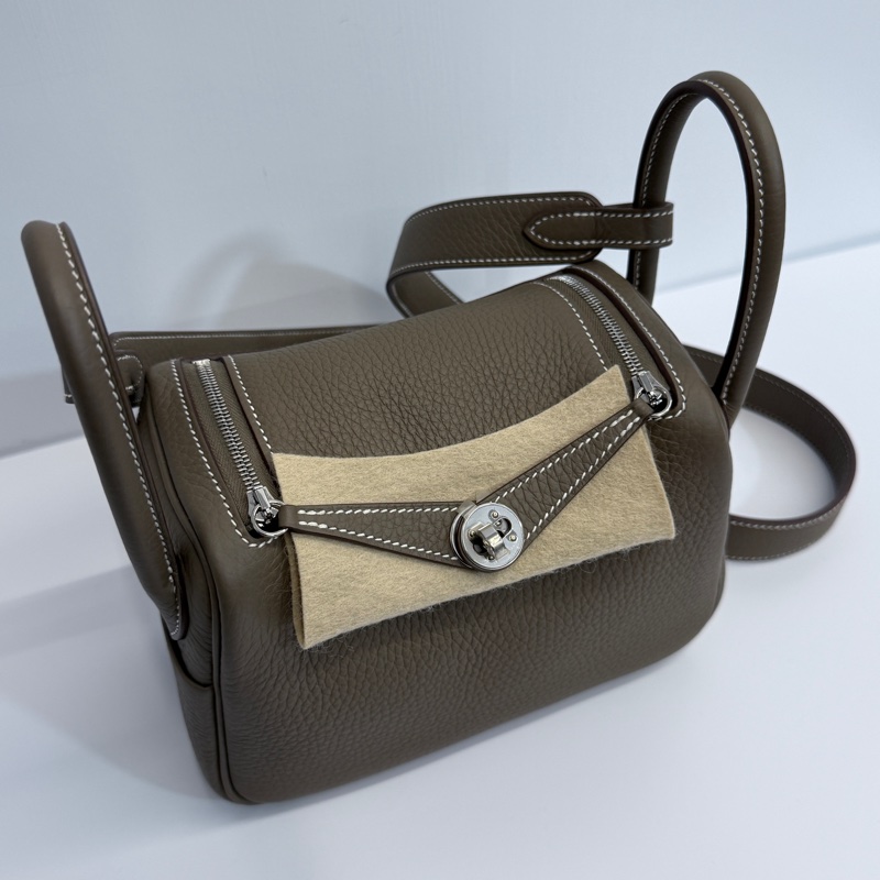 Hermes mini Lindy 二代 大象灰 銀釦-6
