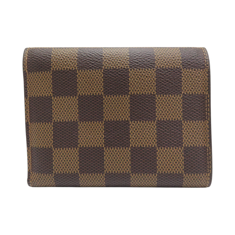 棕色 棋盤格帆布 Victorine 三折 扣式短夾 刻字 N61700【LOUIS VUITTON LV 路易威登】 N61700-1