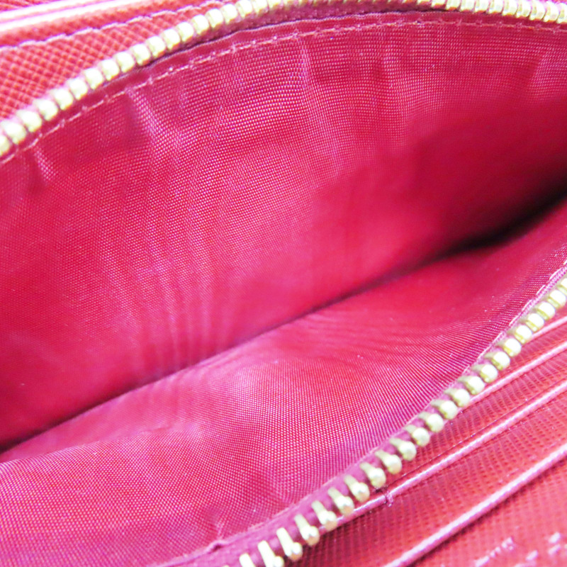 紅色 牛皮 拉鍊長夾【PRADA 普拉達】 1M1317-5