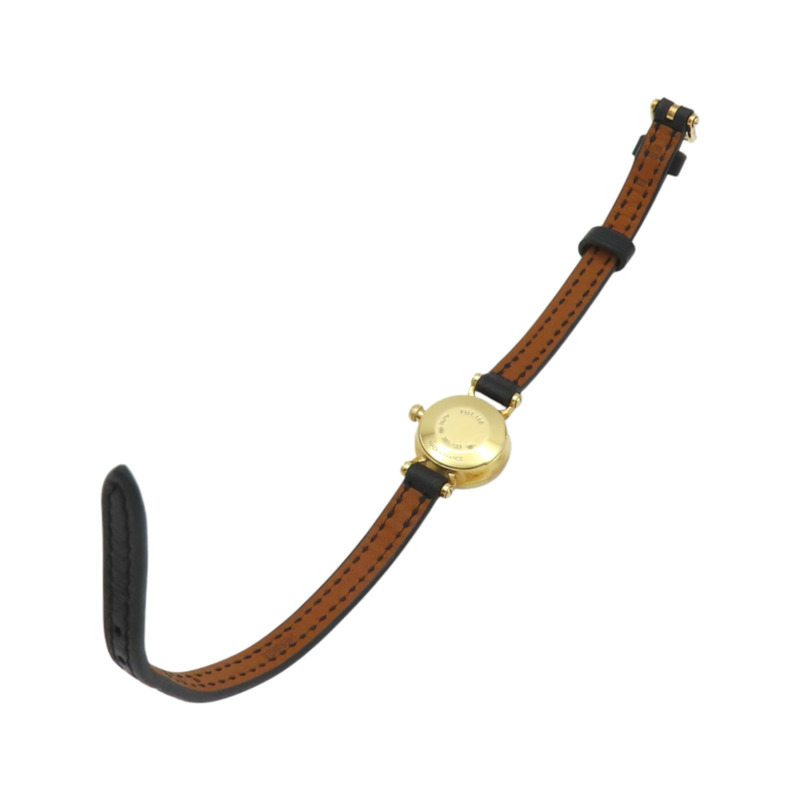 18K黃金 白色錶盤 鑽框 Faubourg Mini 腕錶【HERMES 愛馬仕】 FG1.186-6