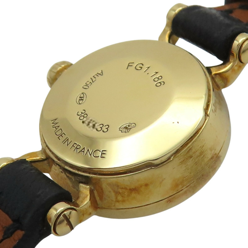 18K黃金 白色錶盤 鑽框 Faubourg Mini 腕錶【HERMES 愛馬仕】 FG1.186-7