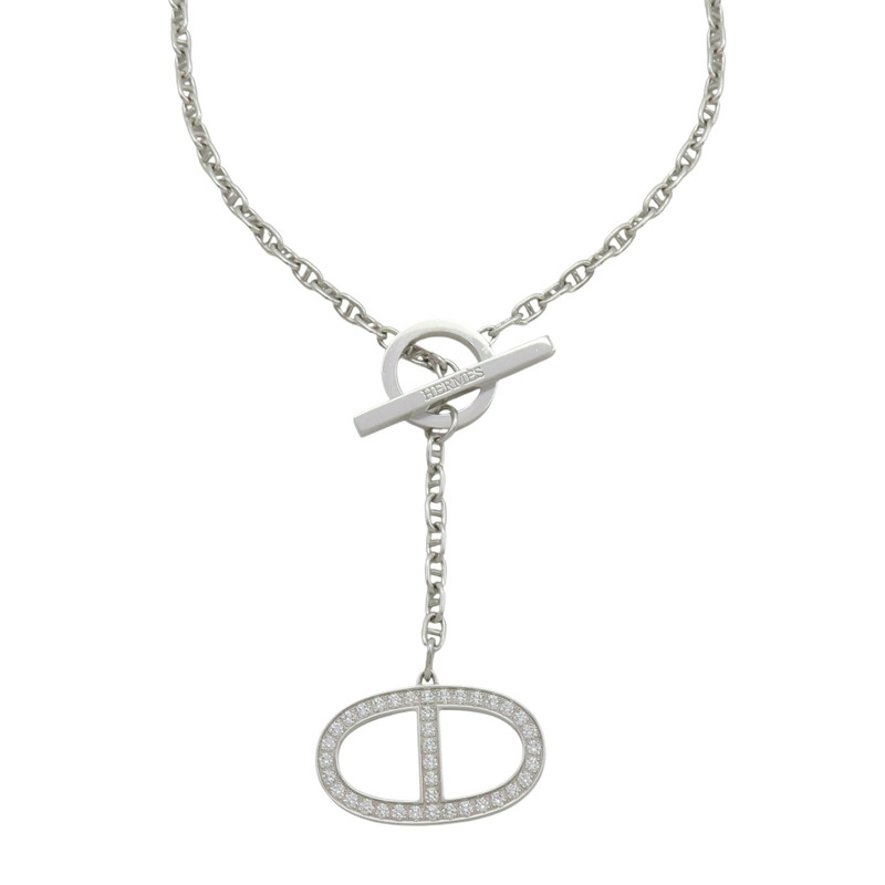 18K白金 鑽石 Chaine d′ancre Contour 項鍊【HERMES 愛馬仕】 H123302B 00ST-0
