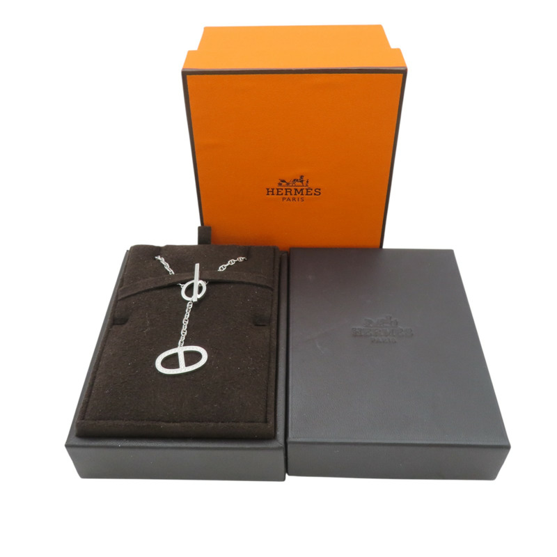18K白金 鑽石 Chaine d′ancre Contour 項鍊【HERMES 愛馬仕】 H123302B 00ST-8