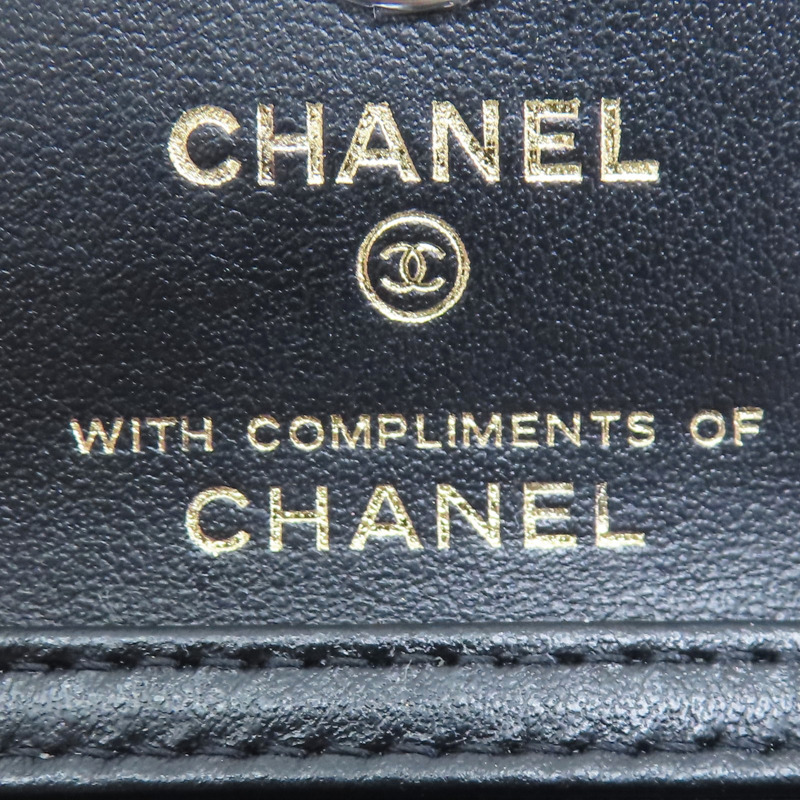 米/黑色 棉質 賽車旗圖案 Fabric Mini Crossbody 肩背包【CHANEL 香奈兒】-5