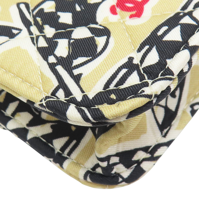 米/黑色 棉質 賽車旗圖案 Fabric Mini Crossbody 肩背包【CHANEL 香奈兒】-10