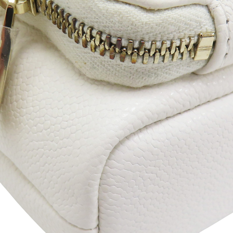 白色 荔枝牛皮 鍊帶 水桶包 肩背包【CHANEL 香奈兒】-8